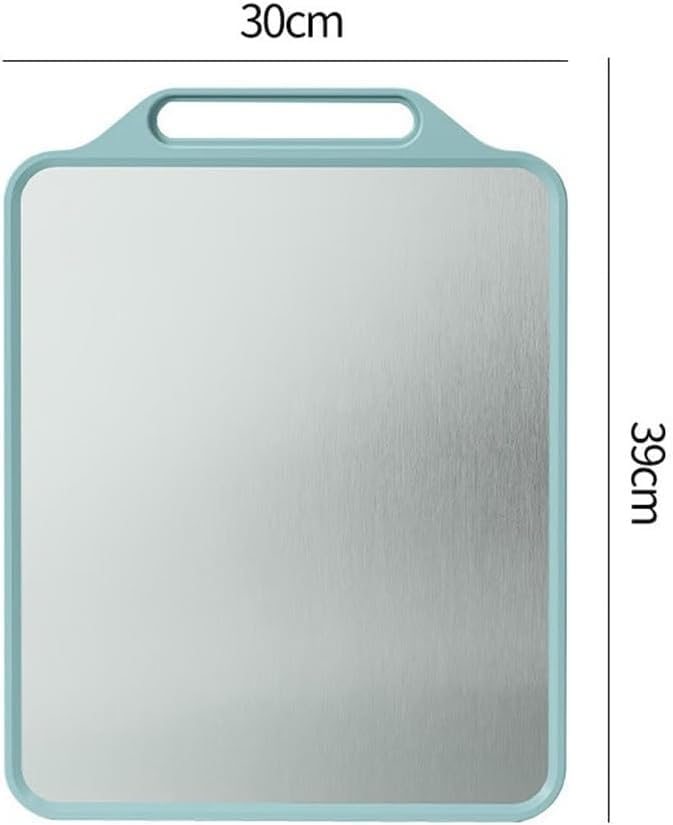 E-COSMOS® Reversible 2-in-1 Chopping Board, 304 Stainless Steel & Wheat Straw Double-Sided Cutting Board for Kitchen, Heavy Duty Extra Large 39x30 cm, Ideal for Meat, Vegetables & Fruit