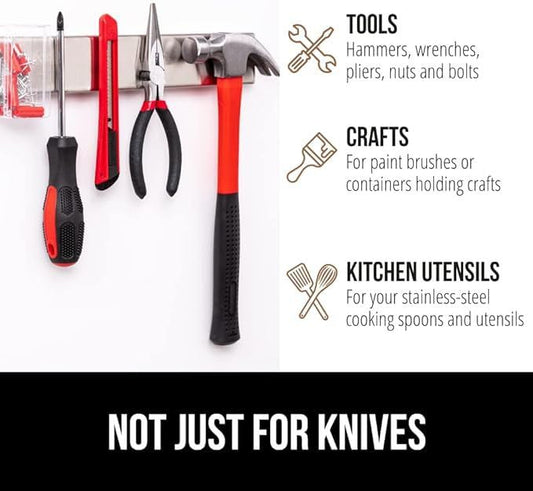 E-COSMOS 12 Inch Stainless Steel Magnetic Knife Bar with Multipurpose Use (12 INCH)