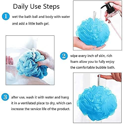 E-COSMOS Bath Sponge Round Loofah and Back Scrubber for Men and Women (Pack Of 2)