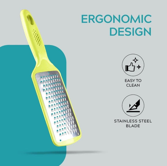 E-COSMOS Stainless Steel Cheese Grater & Lemon Zester for Kitchen- Cheese, Lemon, Ginger, Garlic, Chocolate, Vegetables & Fruits Shredder with Protective Cover, Adrak Grater, Dishwasher Safe