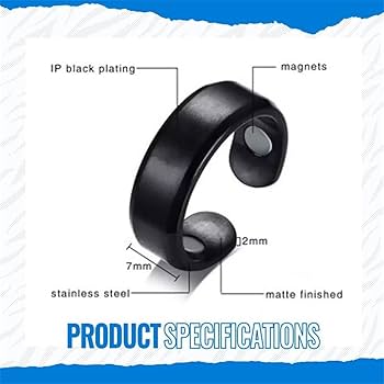 E-COSMOS Magnetic Acupressure Ring, 2 Pcs, for Sugar Control, BP Support, Diabetic Relief, Management, LI4 Point Therapy Ring, Adjustable for Men & Women, Pain Relief Tool
