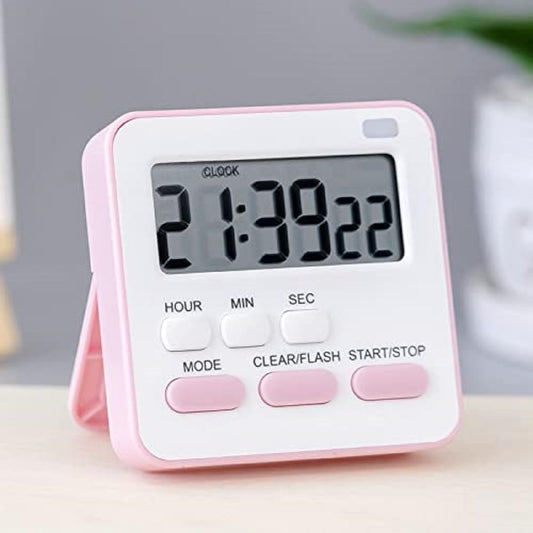 E-COSMOS Digital Kitchen Timer & Stopwatch, Countdown Large Digits, Loud Alarm, Magnetic Stand, Round, (Multi Colour)