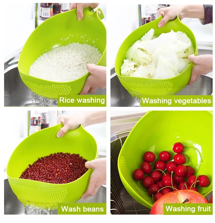 E-COSMOS Water Strainer Multi-Use Strainer/Washer Bowl for Rice Vegetable & Fruits