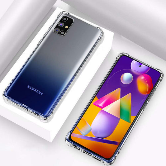 E-COSMOS for Samsung Galaxy M31S Case Crystal Clear Soft TPU Back Cover (Transparent)