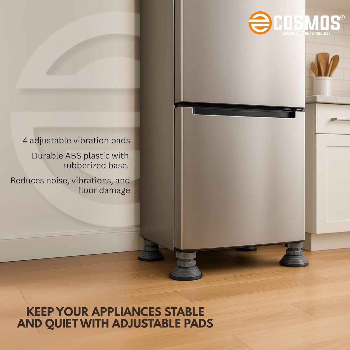 E-Cosmos Refrigerator Stand, Washing Machine Stand,Furniture Base Stand, Fridge Stands for Single Door and Double Door (Pack of 4) (Grey), Medium