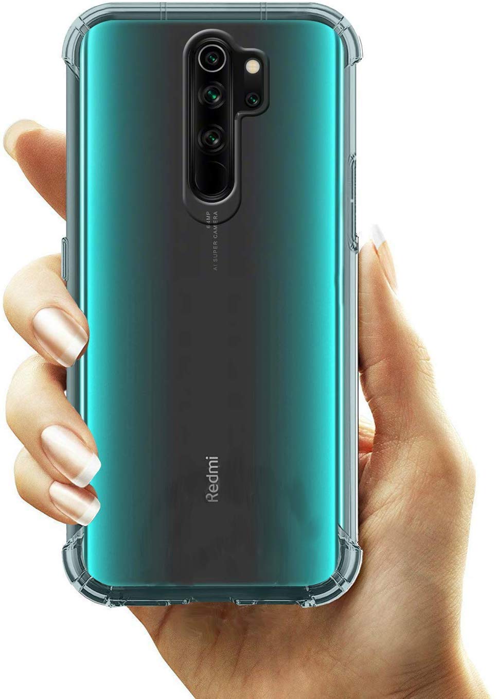 E-COSMOS for Redmi Note 8 Pro Case Cover Slim Crystal Clear Soft TPU Back Cover (Transparent)