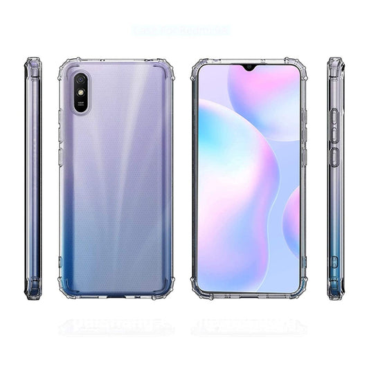 E-COSMOS for Redmi 9A Case Cover Slim Crystal Clear Soft TPU Back Cover (Transparent)