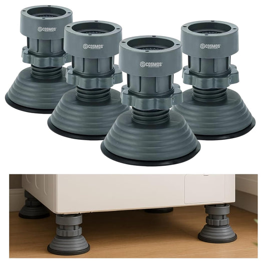 E-COSMOS Refrigerator Stand, Washing Machine Stand,Height Adjustment Feet for Refrigerators, Fridge Stands for Single Door and Double Door with Anti-Slip Rubber (Pack of 4) (Pyramid)
