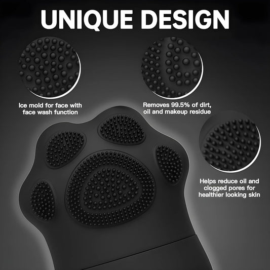 E-COSMOS Ice Roller with Scrubber for Face, Eyes and Neck, Reusable Facial Treatment to Brighten Skin, Tighten, Tone and De-Puff Eye Area (Black)