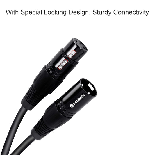 E-COSMOS Xlr Cable, Xlr Male To Female Microphone Extension Cable For Amplifiers,Microphones,Mixer,Preamp,Speaker System Or Other Professional Recording 2M/6.5Ft