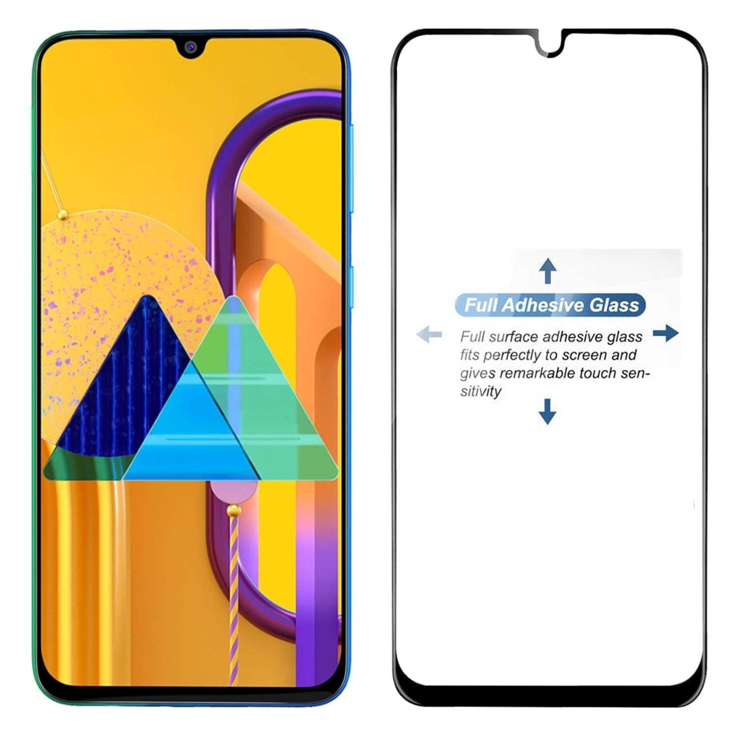 E-COSMOS 9D Full Glue Edge-to-Edge Coverage Screen Protector Tempered Glass for Samsung Galaxy M21 (Black Edition)