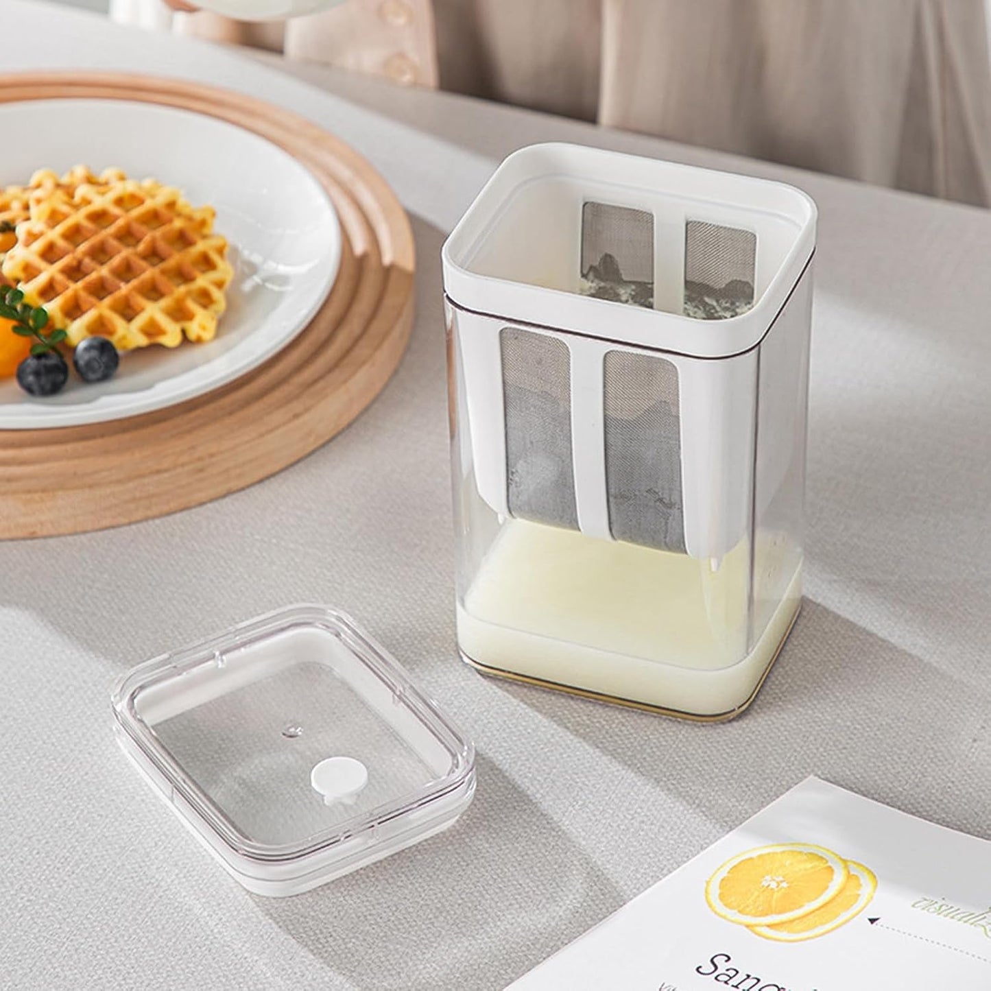 E-COSMOS Plastic Multipurpose Greek Yogurt & Curd Maker Hung Curd - 1100ml | Durable, BPA-Free | Easy Homemade Yogurt & Cheese (Yogurt Ma