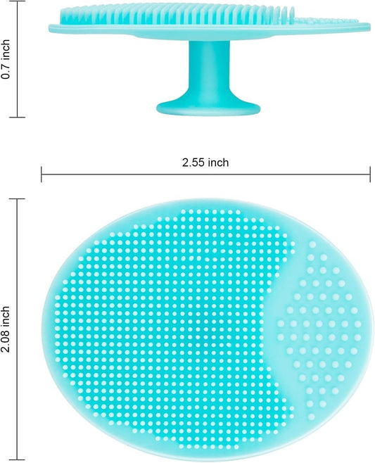 E-COSMOS 2 Pack Manual Facial Cleansing Brushes, Face Scrubber, Soft Silicone, Face Exfoliator Blackhead Acne Pore Pad Cradle Cap Face Wash Brush for Deep Cleaning Skin Care (Multicolor)