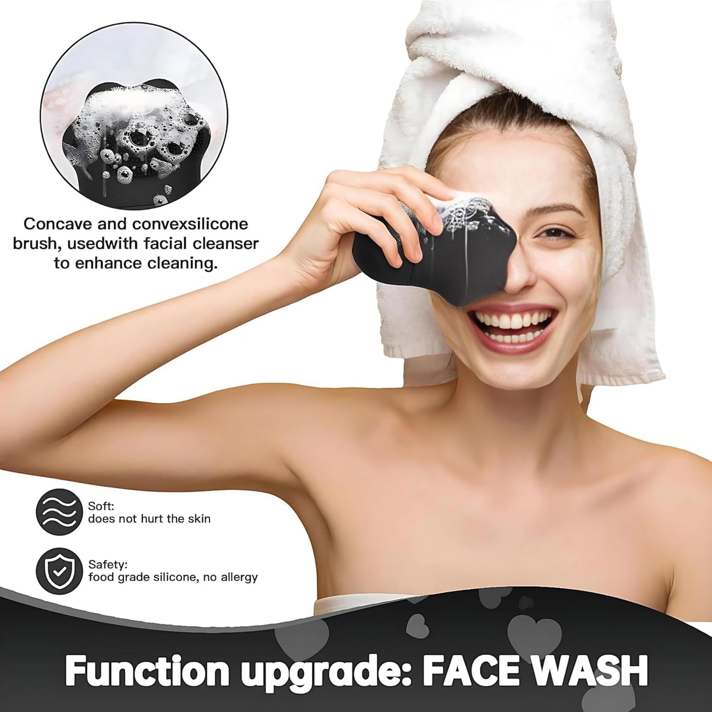 E-COSMOS Ice Roller with Scrubber for Face, Eyes and Neck, Reusable Facial Treatment to Brighten Skin, Tighten, Tone and De-Puff Eye Area (Black)