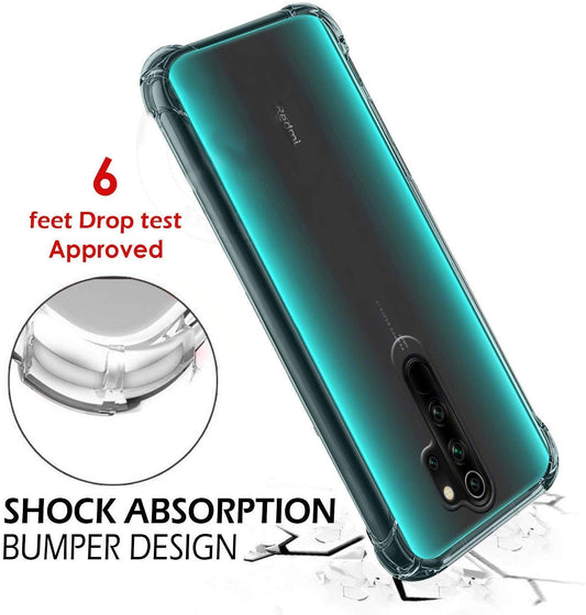 E-COSMOS for Redmi Note 8 Pro Case Cover Slim Crystal Clear Soft TPU Back Cover (Transparent)