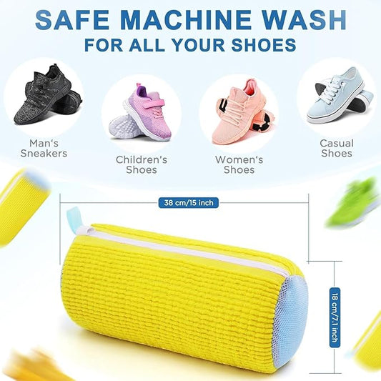 E-COSMOS Shoe Washing Machine Bag Laundry Shoes Bag for Washer and Dryer Reusable and Durable Zipper Plush Washing Machine Bags for Sneakers, Running Shoes, Sock and Toys (Pack Of 1)