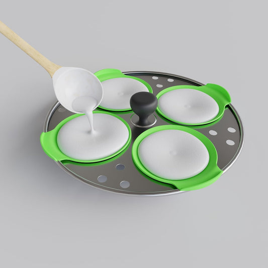 E-COSMOS 8 Silicone Idli Maker Cups – Non-Stick & Efficient Design for Less Batter Wastage (Color May Vary)