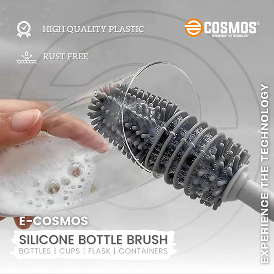 E-COSMOS Bottle Cleaning Brush Silicone Long Handle, Water Bottle, Containers, Vase and Glass, Bottle Cleaner for Kitchen Accessories Kitchen Tools Item Products Gadgets