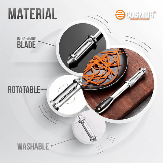 E-COSMOS 3 in1 Vegetable Peeler for Kitchen,Fruit Multipurpose Versatile Vegetable for Salad Preparation