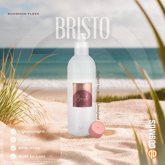 E-COSMOS 970ml Water Bottle - Reusable BPA-Free Fridge Bottle, Durable & Leak Proof for Travel & Work (Bristo) (Assorted) POF 1