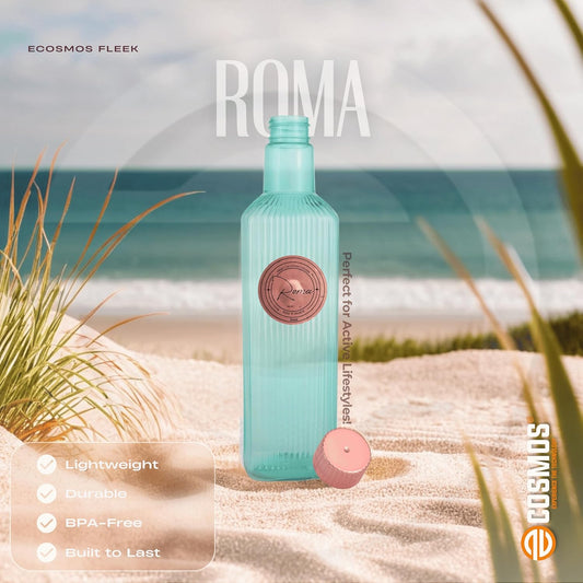 E-COSMOS 970ml Water Bottle - Reusable BPA-Free Fridge Bottle, Durable & Leak Proof for Travel & Work (Roma) (Assorted) POF 1