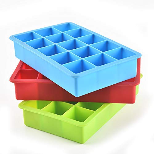 E-COSMOS Silicone Ice Cube Trays 1 Pack - 24 Cavity Per Ice Tray [Multicolor]