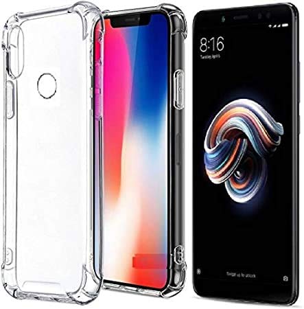 E-COSMOS for Redmi Note 5 Pro Case Cover Slim Crystal Clear Soft TPU Back Cover (Transparent)