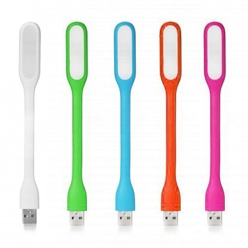 E-COSMOS Plastic 5V 1.2W Portable Flexible USB Led Light (Colors May Vary, Small, Wedge, Set of 2 Pieces)