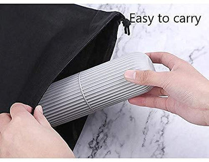 E-COSMOS Capsule Shape Travel Toothbrush Toothpaste Case Holder (Multi-Color, Pack of 2)
