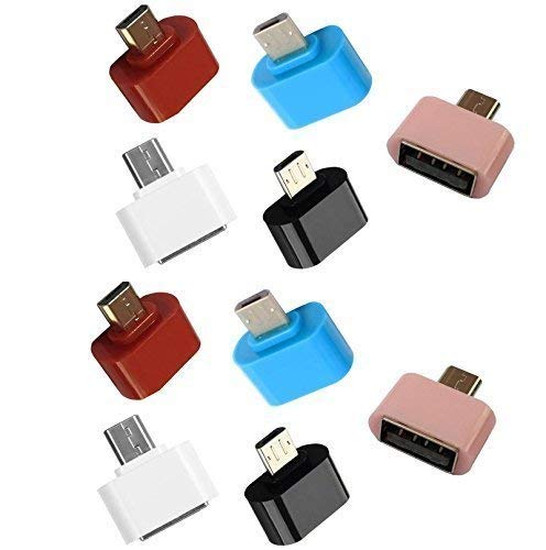 E-Cosmos Mini OTG Adapter to USB 2.0 Adapter for Smartphones and Tablets (Assorted Colours)