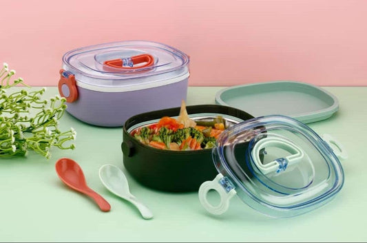 E-COSMOS School Children Stainless Steel - Plastic Lunch Box for Boys, Girls (Thermoware) 1000ml