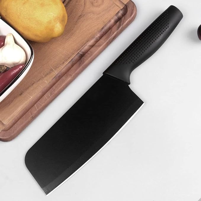 E-COSMOS Stainless Steel Chef Knife Set: 3-Pieces with Cap (Black)