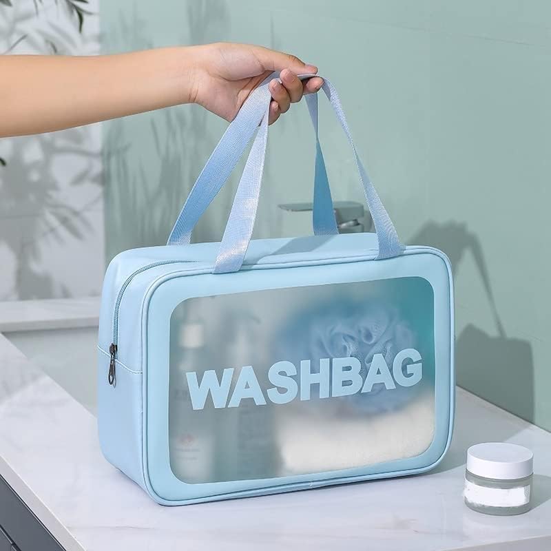 E-COSMOS Clear Makeup Pouch Set, Cosmetic Organizer Bag for Women and Girls, Waterproof Storage Kit (Set of 3)