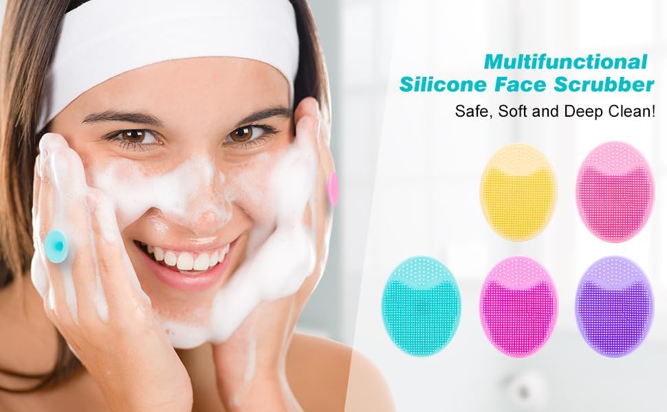 E-COSMOS 2 Pack Manual Facial Cleansing Brushes (Multicolour)