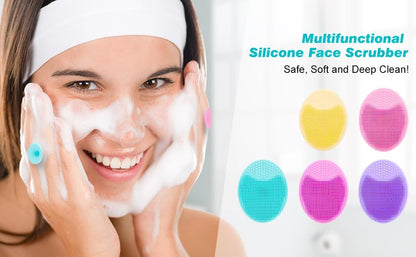 E-COSMOS 2 Pack Manual Facial Cleansing Brushes (Multicolour)