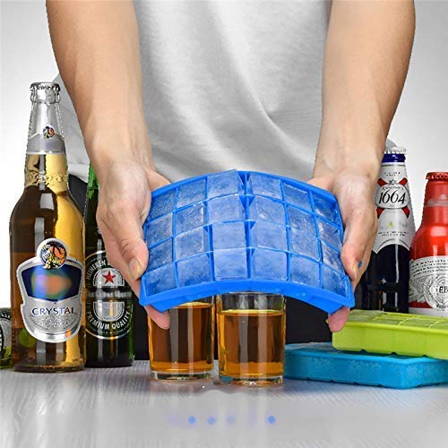 E-COSMOS Silicone Ice Cube Trays 1 Pack - 24 Cavity Per Ice Tray [Multicolor]