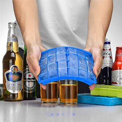 E-COSMOS Silicone Ice Cube Trays 1 Pack - 24 Cavity Per Ice Tray [Multicolor]