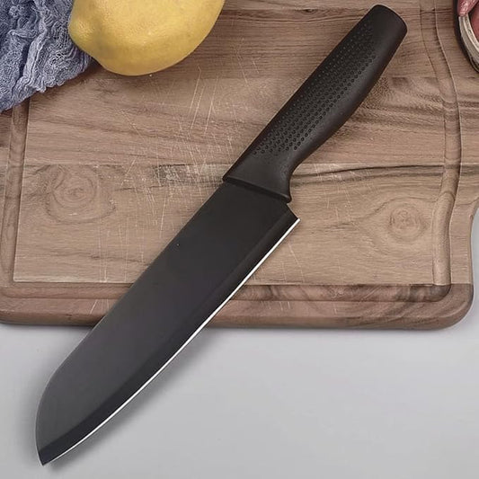 E-COSMOS Stainless Steel Chef Knife Set: 3-Pieces with Cap (Black)