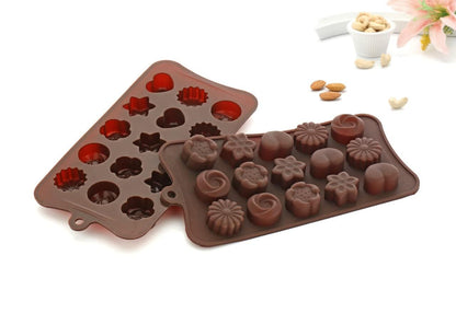 E-COSMOS Chocolate Silicon Mould, Random Design Chocolate Mould for Baking Making Chocolates