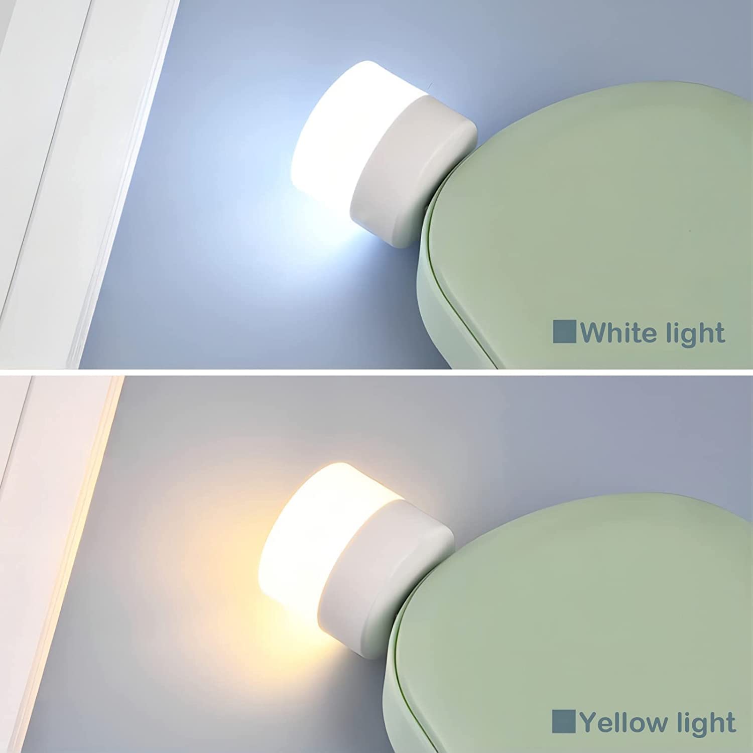 E-COSMOS Plug in Led Night Light Mini USB Led Light Flexible USB Led Ambient Light Mini USB Led Light, Led Portable Car Bulb, Indoor, Outdoor, Reading, Kitchen,Sleep (4 Pcs) - Plastic, White