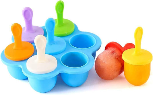 E-COSMOS Reusable Silicone Popsicle Mould Set - Fun Kulfi Maker for Kids & Adults | Easy Release & Bright Blue Color (1 Piece)