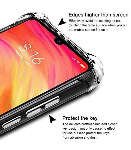 E-COSMOS for Redmi Y2 Case Cover Slim Crystal Clear Soft TPU Back Cover (Transparent)
