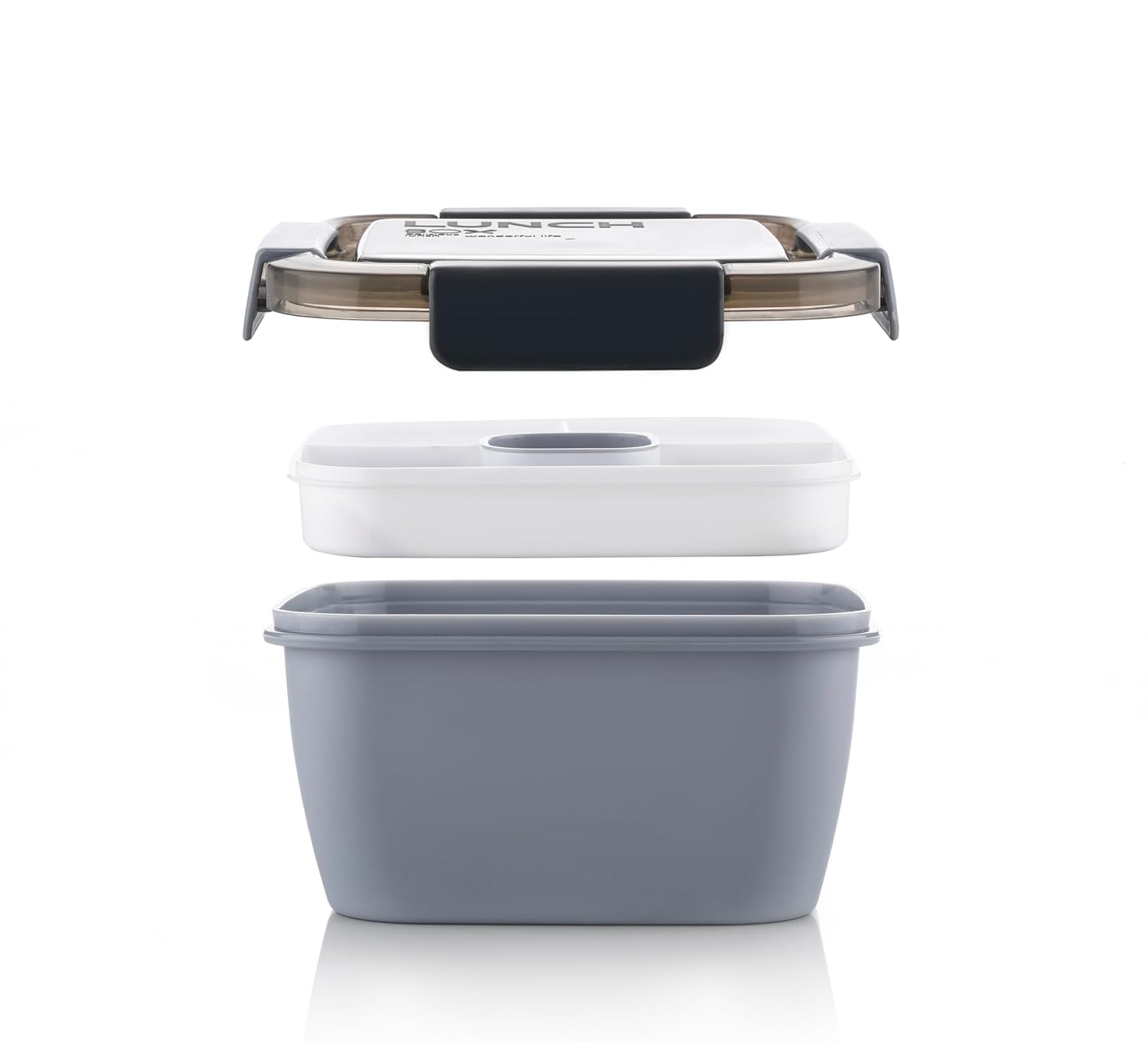 E-COSMOS Square Lunch Box Comes with 2 Compartment, 2 Spolons & BPA Free Plastic Material, Perfect for School, Office, Outdoor,Suitable for Kids and Adults, (Sea Green Color) (1400Ml)