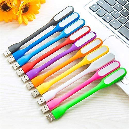 E-COSMOS Plastic 5V 1.2W Portable Flexible USB Led Light (Colors May Vary, Small, Wedge, Set of 2 Pieces)