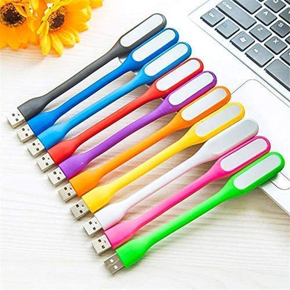 E-COSMOS Plastic 5V 1.2W Portable Flexible USB Led Light (Colors May Vary, Small, Wedge, Set of 2 Pieces)