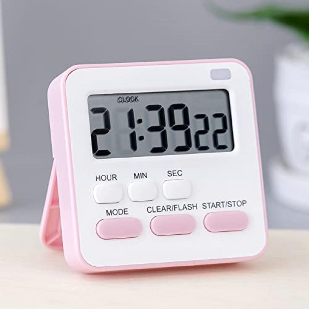 E-COSMOS Digital Kitchen Timer & Stopwatch, Countdown Large Digits, Loud Alarm, Magnetic Stand, Round, (Multi Colour)