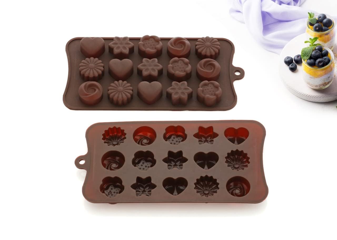 E-COSMOS Chocolate Silicon Mould, Random Design Chocolate Mould for Baking Making Chocolates