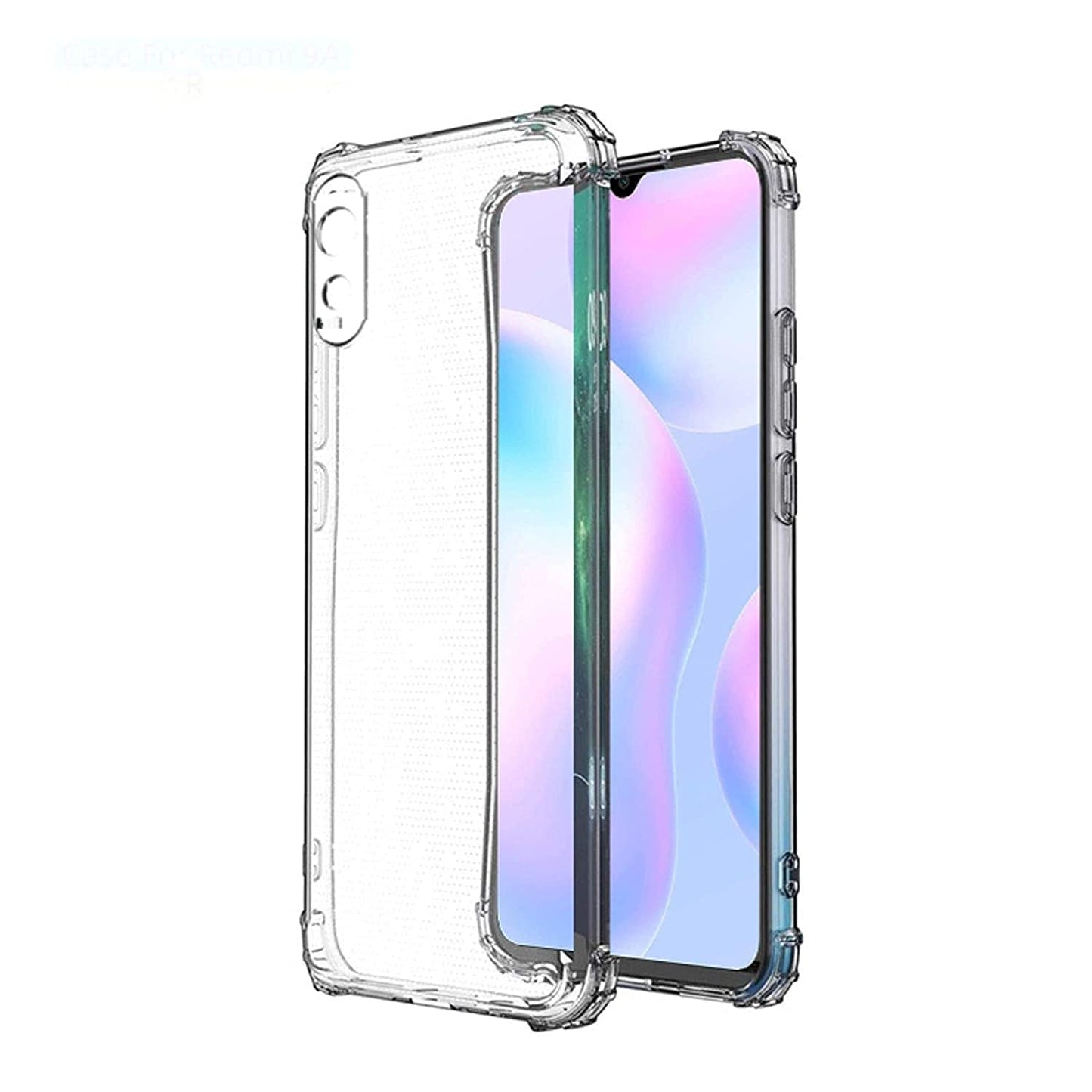 E-COSMOS for Redmi 9A Case Cover Slim Crystal Clear Soft TPU Back Cover (Transparent)