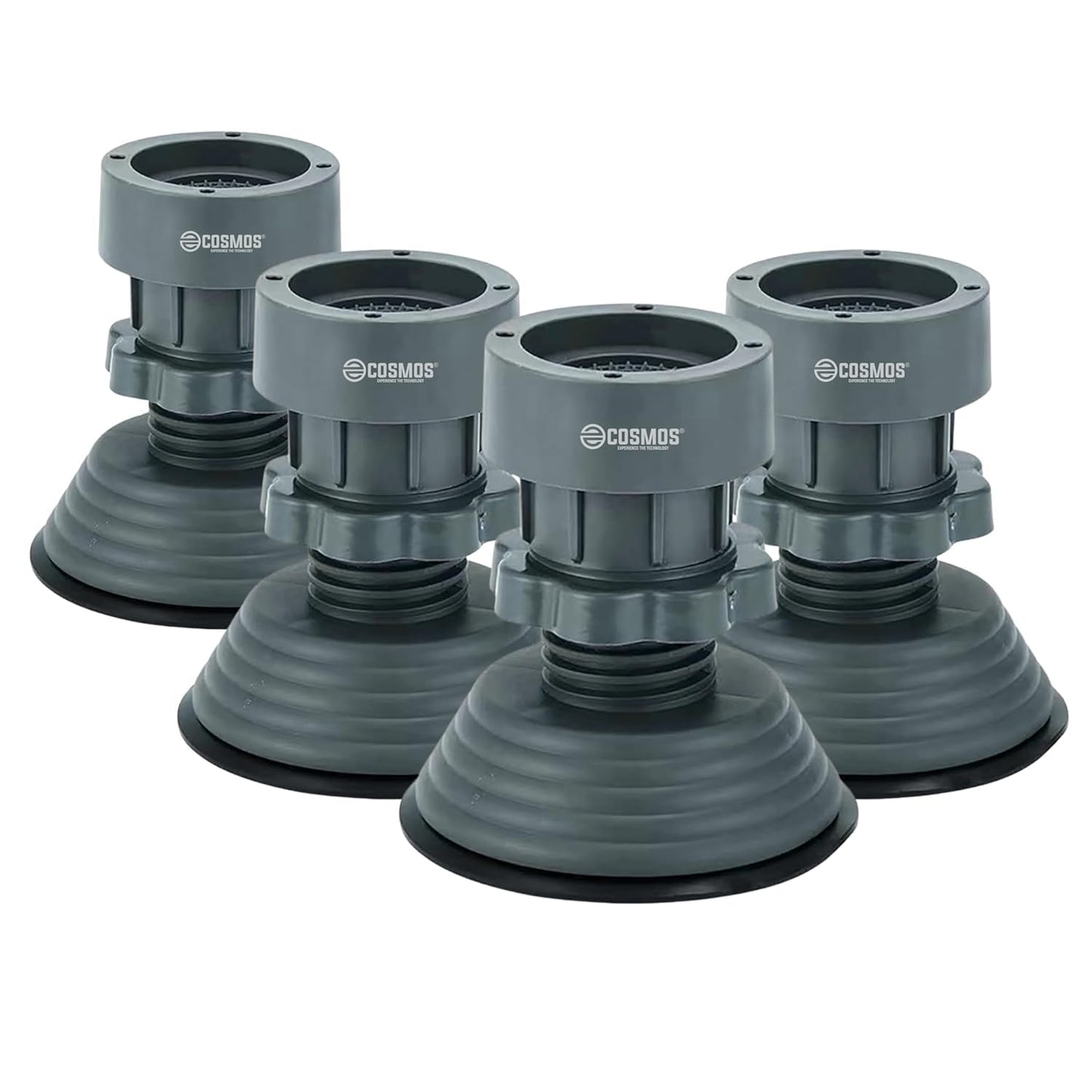 E-COSMOS Refrigerator Stand, Washing Machine Stand,Height Adjustment Feet for Refrigerators, Fridge Stands for Single Door and Double Door with Anti-Slip Rubber (Pack of 4) (Pyramid)