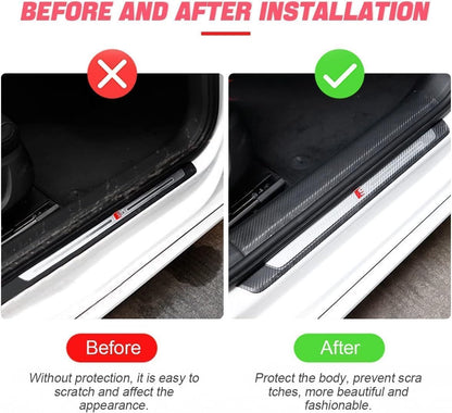 E-COSMOS High Gloss Anti Scratch Black Carbon Fiber Paint Protection Film Tape PPF for Car Protection and Decoration - 2 Inches x 5 Meters (White)